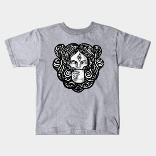 Trippy Coffee Girl Kids T-Shirt